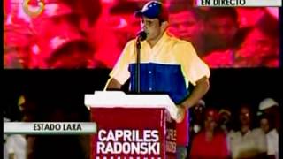 Capriles R quotPresidente Chávez su ciclo terminaquot [upl. by Imotih]