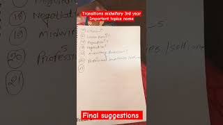 Transitions Final suggestions midwifery final [upl. by Anan]