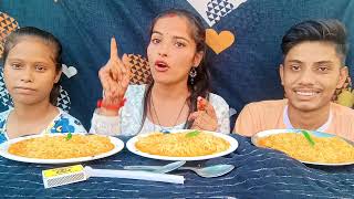 spicy Maggi challenge🍜 sister Vs sister Vs Bhai food spicyfood sister challenge [upl. by Eizeerb]