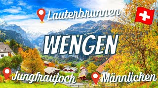 WENGEN SWITZERLAND Discovering the Jungfrau Region Männlichen Lauterbrunnen Valley amp MORE [upl. by Einnoc]