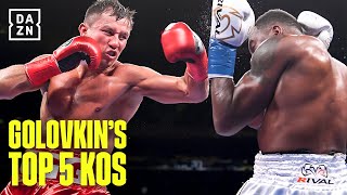 Gennadiy quotGGGquot Golovkins Top 5 KNOCKOUTS [upl. by Balfore]