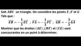 Barycentre  droites concourantes en un points [upl. by Yeuh]