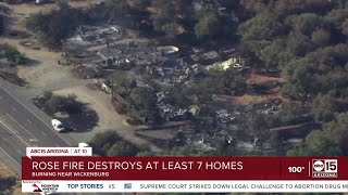 Rose Fire near Wickenburg destroys 15 structures 7 of which are homes officials say [upl. by Airpal]