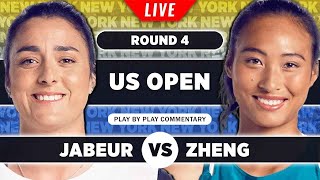 JABEUR vs ZHENG • US Open 2023 R4 • LIVE Tennis PlaybyPlay Stream [upl. by Omer]