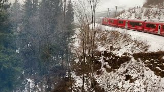 Bernina Express Switzerland on December 13 2023 [upl. by Pegeen]