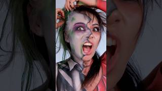 BEETLEJUICE 🪲 makeup beetlejuicemakeup beetlejuice cosplay bodypaint [upl. by Ailesor362]