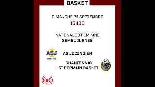 BASKET  NATIONALE 3 FEMININE  AS JOCONDIEN  CHANTONNAY SAINT GERMAIN [upl. by Myrah]