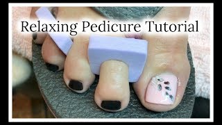 Relaxing Salon Pedicure Tutorial Toenail Cutting amp Cleaning Filing Foot Massage Gel Toenail Art [upl. by Ariadne874]