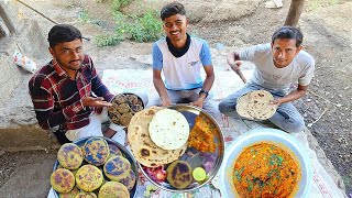 Rajawadi Oro And Tikki Rotla Village Famous Recipe  Village Life Oro Tikki Rotla Recipe  Cooking [upl. by Yelrihs]