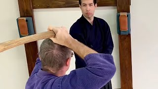 Using a BOKKEN Yokomen sword training basics for AIKIDO PART 2 [upl. by Fabi934]