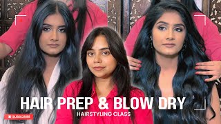 Class 3  HAIRSTYLING COURSE  Hair Prep amp Blow Dry  Free Online Basic Hairstyle Course [upl. by Vi]