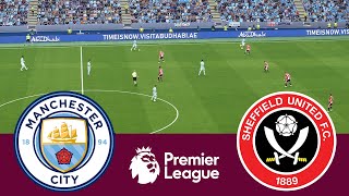 Manchester City 2 vs 0 Sheffield United Match Highlights  Video Game Simulation PES 2021 [upl. by Clayson]