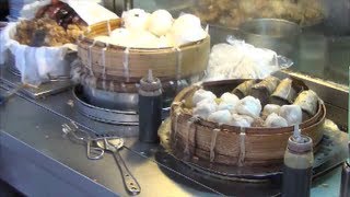 Hong Kong Street Food Dim Sum Stall in Mong Kok Kowloon [upl. by Earehs298]