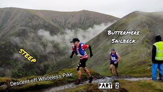 Buttermere Sailbeck fell race 2024  Part 2  Descent off Whiteless Pike  full footage [upl. by Arinaj]