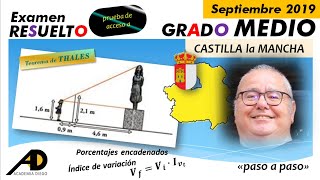 EXAMEN PRUEBA de ACCESO Grado MEDIO CASTILLA la MANCHA SEPTIEMBRE 2019 ACADEMIADIEGO [upl. by Eniamsaj]