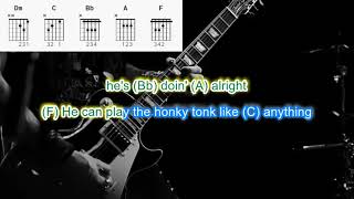 Sultans of Swing by Dire Straits play along with scrolling guitar chords and lyrics [upl. by Tahmosh579]