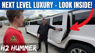 INSANE  Look Inside a Luxury H2 Stretch Hummer Limousine [upl. by Enileuqkcaj]