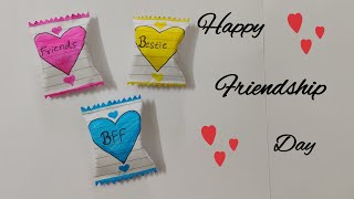 DIY Friendship Day Gift Ideas  Easy White Paper Friendship Day Greeting Card Making Idea chocolate [upl. by Lourie]