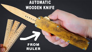 How To Make Double Action OTF KnifeWooden Automatic Knife [upl. by Navada]