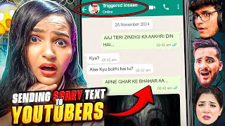 Sending SCARY texts to BIG YOUTUBERS Reactions [upl. by Wu103]