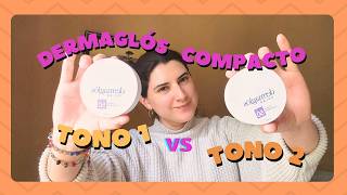 Reseña Protector Solar Facial DERMAGLOS CREMA COMPACTA CON COLOR TONO 2 vs TONO 1 SPF 50 [upl. by Sonafets]