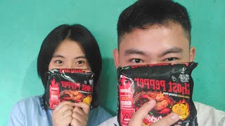 Can We Both Survive the Ghost Pepper Noodles Spicy Challenge with Friends 🔥🥵🌶️ [upl. by Atirhs]