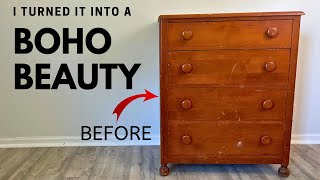 STUNNING Boho Inspired Furniture Flip ✨ Furniture Makeover [upl. by Enilada80]