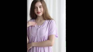 Best Women Nightgown All Cotton Sleepwear for Women K18011 PURPLE by Keyocan [upl. by Llednor762]