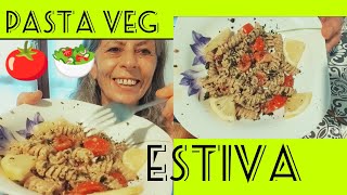 Pasta fredda🥗🍅 al pesto di pistacchi e mandorlecucinavegetarianaricettevegan [upl. by Marvella]