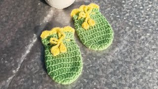 Crochet Baby Mittens  Cute Kids Hand Gloves  Size 06 months  Easy Tutorial [upl. by Rats]