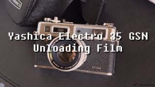 Yashica Electro 35 GSN Unloading Film [upl. by Ydnew]