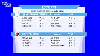 Rugeley CC 2nd XI v Old Wulfrunians Tettenhall CC 2nd XI [upl. by Neelyak549]