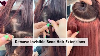 Remove Invisible Bead Hair Extensions [upl. by Aeslek357]