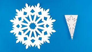 Simple snowflake paper cutting  How to make a snowflake out of paper ❄ [upl. by Otecina235]