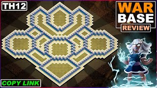 NEW TH12 War Base 2022 with Copy link  Anti 3 star Town Hall 12 Base  Clash of Clans [upl. by Ainuj]