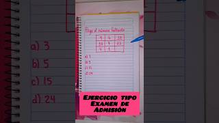 👉😎Ejercicio tipo examen de admisión examen matemáticas universidad admisión matemáticas [upl. by Ashford591]