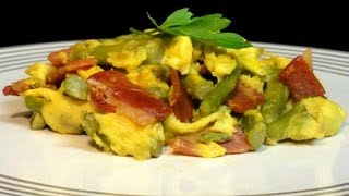 Revuelto de espárragos verdes y jamón Recetas de verduras [upl. by Mcspadden419]