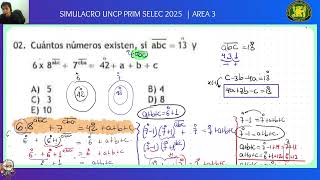 SIMULACRO UNCP PRIMERA SELECCIÓN 2025  AREA1 [upl. by Acinahs248]