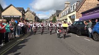 Pitlochry amp Blair Atholl Pipe Band  Pitlochry Highland Games Street Parade 2023 [upl. by Conlen]