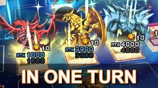 YuGiOh Duel Links Summoning 3 Egyptian Gods in one turn [upl. by Sura]