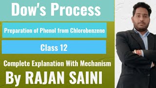 Dows Process  Mechanism  Alcohol Phenol and Ethers  Preparation of Phenol  Class 12 [upl. by Tnias]