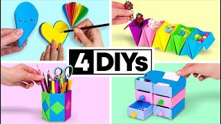 4 DIY You Can Make in 5 MINUTES DIY SCHOOL SUPPLIES [upl. by Warrin]