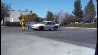 Firefighters burning car and putting out the fire [upl. by Leur]