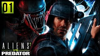 Aliens VS Predator 2  XENOS IN THE WALLS Marine Campaign Part 1 [upl. by Katey]