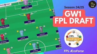 🧩GW1 FPL Draft with FPL Aeroforce  FPL Jedi Show  Fantasy Premier League 2425 [upl. by Weidner]