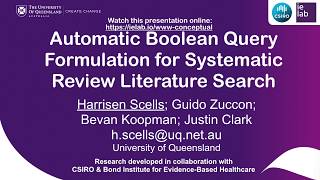 Automatic Boolean Query Formulation for Systematic Review Literature Search [upl. by Liane]