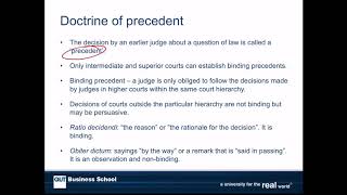 19S1 BSB111 L63 Using law  doctrine of precedent [upl. by Mosera]