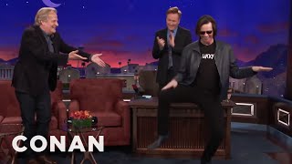 Jim Carrey Crashes Jeff Daniels CONAN Interview  CONAN on TBS [upl. by Trisha]