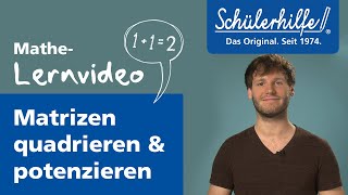 Matrizen quadrieren und potenzieren 🎓 Schülerhilfe Lernvideo Mathe [upl. by Sokin911]