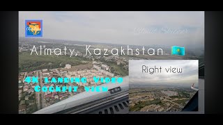 Landing at Almaty Kazakhstan 🇰🇿 cockpit view 4k video [upl. by Rabi]